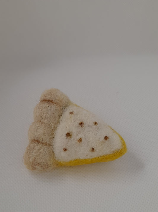 lemon meringue pie handmade needle felted brooch pin