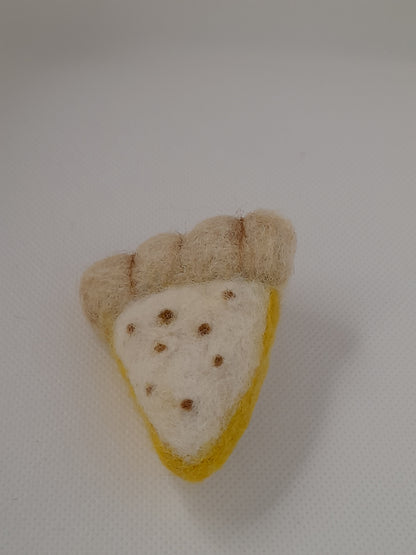 lemon meringue pie handmade needle felted brooch pin