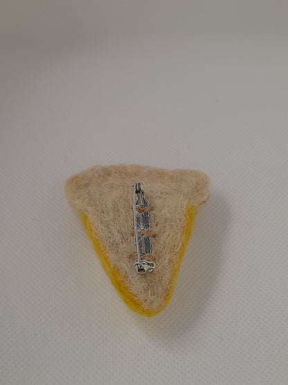 lemon meringue pie handmade needle felted brooch pin