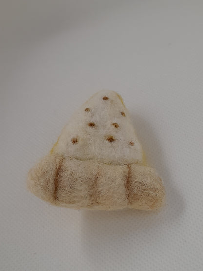 lemon meringue pie handmade needle felted brooch pin