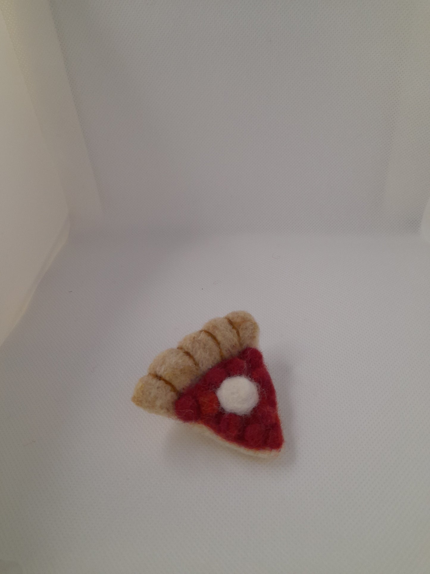 Needlefelted cherry pie brooch.Handmade.