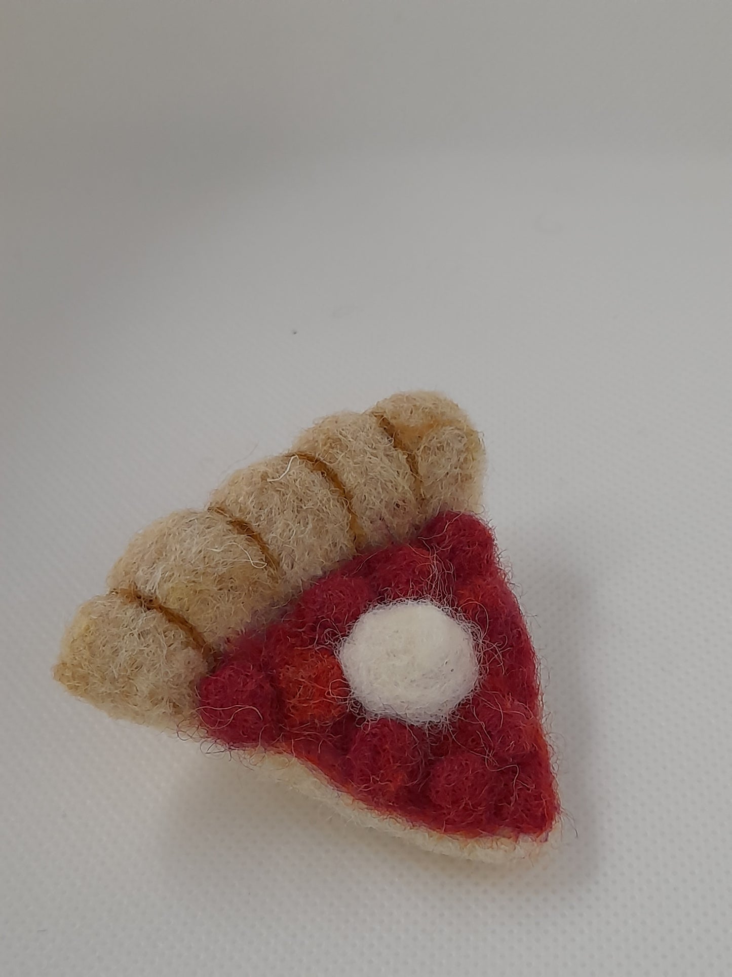 Needlefelted cherry pie brooch.Handmade.