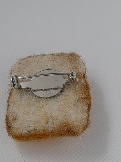 Handmade needle felted beans on toast pin/ brooch